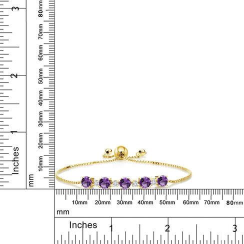 Gem Stone King 18K Yellow Gold Plated Silver Brown Smoky Quartz and White Lab Grown Diamond Tennis Bracelet For Women (2.76 Cttw, Fully Adjustable Up to 9 Inch) in Saudi Arabia
