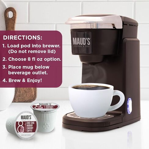 Maud's Dark Roast Coffee Pods, 100 ct - Tall, Dark & Handsome Coffee Blend - 100% Arabica Dark Roast Coffee, Solar Energy Produced Recyclable Pods Compatible with Keurig K Cups Maker in Saudi Arabia