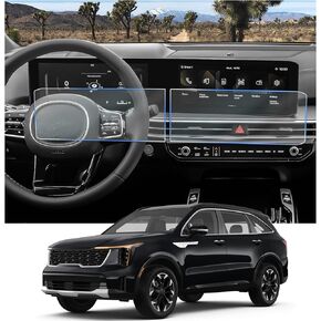 CDEFG 4PCS متوافق مع 2024 2025 KIA Sorento 12.3 بوصة واقي شاشة لعام 2024 2025 KIA Sorento LX/S/EX/SX/SX Prestige/X-Line Center Center Screen Screen Screen