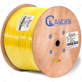 كابلات NewYork CABLES CAT6A 1000 قدم - معتمدة بنسبة 100 ٪ من النحاس النقي الصلب CAT6 A Ethernet Cable - 23 AWG ، 750 MHz ، POE ++ - زوج ملتوي غير محجوز - CAT 6A 10 GB سرعة عالية للشبكات والألعاب