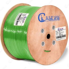 Newyork Cables Cat6a Plenum Cable 1000ft - Certified 100% Solid Pure Copper CAT6 A Ethernet Cable – 23 AWG, 750 MHz, PoE++ - Unshielded Twisted Pair - Cat 6a 10 GB High Speed for Networking & Gaming in Kuwait