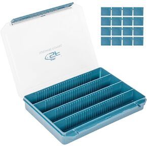 SF Fishing Tackle Box Tray 3600 Slit Foam Case Double Buckle Open Plastic Jig Box Heads Hooks Spinners Spoons Storage Tackle Tackle 1Pack