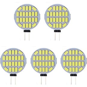 LED 5x G4 LED المصباح 12V - 24 فولت AC/DC 3W LED دبوس جانبي ، ما يعادل 30 واط استبدال لمبة الهالوجين ، غير قابلة للضايق ، G4 24 LED 5730 SMD 5 Pack (Warmwhite 3000K)