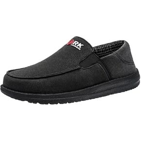 LARNMERN Steel Toe Loafers Women Lightweight Comfortable Slip On Walking Casual Flats Sneakers Work Safety Shoes