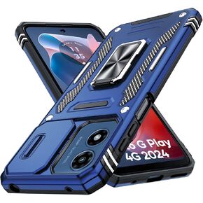 Leyi for Motorola G Play-2024 Case: Moto G Play Case with Magnetic Ring Ring Carive & Slide Camera Cofer