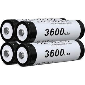 18650 بطارية قابلة للشحن 3600mAh سعة كبيرة 3.7 فولت LI-IONات زر أعلى 2 حزمة لمصباح المصباح