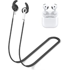 Anti-Lost Strap for AirPods 4 Ultra Strong Anti-Slip Sports Soft Silicone Lanyard Accessories Compatible with Apple AirPods 4th Generation Neck Rope Cord (Off-White)