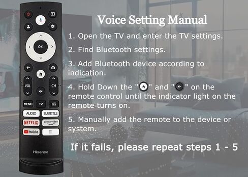 OEM Replacement Remote Control for All Hisense UHD 4K ULED Smart Google TVs with Voice Control 43A6H 50A6H 55A6H 65A6H 75A6H 50U6H 55U6H 65U6H 75U6H75U8H (Netflix/Prime/YouTube/Disney+/Tubi/Peacock) in Saudi Arabia