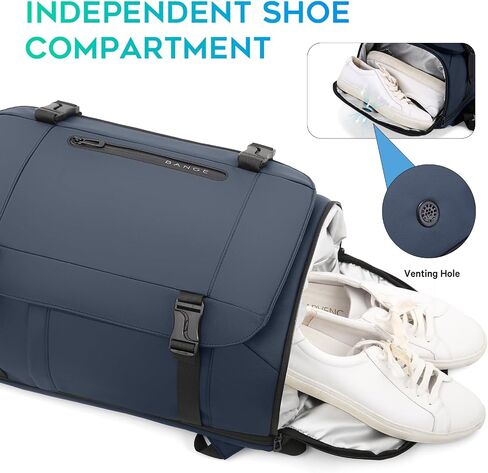Bange 40L سفر على ظهره مع مقصورة الأحذية ، حزمة كبيرة من السعة في Weekender Daypack تناسب 17.3 بوصة كمبيوتر محمول ، حقيبة تحمل على الأمتعة مع حامل زجاجة ماء للسفر ، المشي لمسافات طويلة ، الأعمال in Kuwait