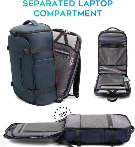 Bange 40L سفر على ظهره مع مقصورة الأحذية ، حزمة كبيرة من السعة في Weekender Daypack تناسب 17.3 بوصة كمبيوتر محمول ، حقيبة تحمل على الأمتعة مع حامل زجاجة ماء للسفر ، المشي لمسافات طويلة ، الأعمال in Kuwait