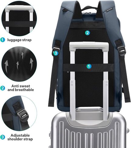 Bange 40L سفر على ظهره مع مقصورة الأحذية ، حزمة كبيرة من السعة في Weekender Daypack تناسب 17.3 بوصة كمبيوتر محمول ، حقيبة تحمل على الأمتعة مع حامل زجاجة ماء للسفر ، المشي لمسافات طويلة ، الأعمال in Kuwait