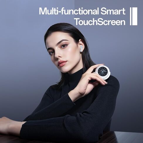 Wireless Earbuds with Smart Touchscreen IPX4 Waterproof in Ear Earphones with Mic,Bluetooth 5.4 Headphones Bass Stereo,40H Playtime for Laptop Pad Phones Sports Workout (Black) in Kuwait