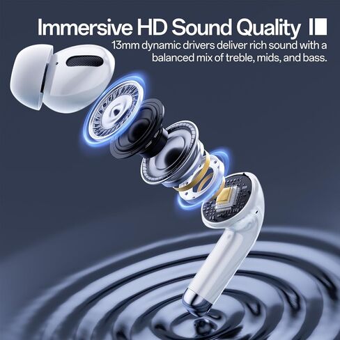 Wireless Earbuds with Smart Touchscreen IPX4 Waterproof in Ear Earphones with Mic,Bluetooth 5.4 Headphones Bass Stereo,40H Playtime for Laptop Pad Phones Sports Workout (Black) in Kuwait