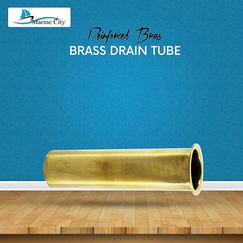 MARINE CITY Brass Drain Tube Corrosion Resistant Easy Functional and Smooth Design 3 x 1 Inches for Boats - Water Marine – Transom – Motor Well – Live Well – Baitwell (Pack of 1) in Kuwait