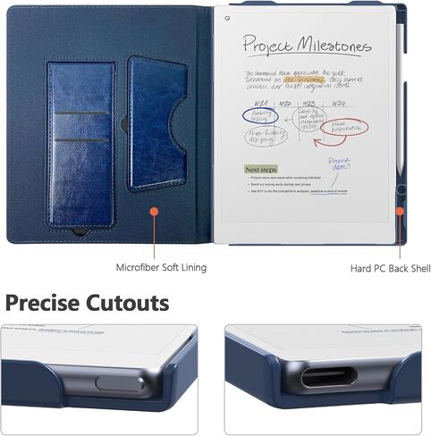 E Net -case case for paper paper pro prop tablet 11.8 inch (2024 تم إصداره) - تصميم جلدي جديد تصميمه للورق الرقمي الرائع مع حامل القلم والقلم (أسود) in Kuwait
