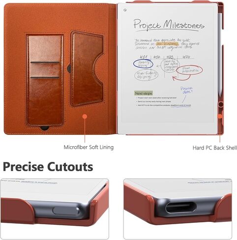 E NET-CASE Case for Remarkable Paper Pro Tablet 11.8 inch (2024 Released) - New Business Design Upgraded Leather Cover for Remarkable Paper Pro Digital Paper with Stand & Pen Holder (Black & Brown) in Kuwait