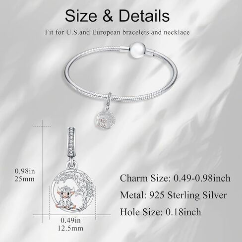Highland Cow Charm for Bracelet Cow Bead Charms 925 Sterling Silver Highland Cow Gift for Necklace Jewelry for Girls Women Cow lover in Kuwait