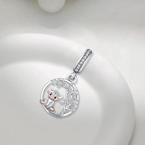 Highland Cow Charm for Bracelet Cow Bead Charms 925 Sterling Silver Highland Cow Gift for Necklace Jewelry for Girls Women Cow lover in Kuwait