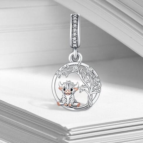 Highland Cow Charm for Bracelet Cow Bead Charms 925 Sterling Silver Highland Cow Gift for Necklace Jewelry for Girls Women Cow lover in Kuwait