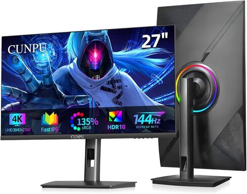 شاشة ألعاب 27 بوصة بدقة 1440 بكسل، شاشة QHD 144/165 هرتز سريعة IPS عمودية، 125% sRGB، FreeSync & G-Sync، HDR، تعديل الارتفاع لراحة اللاعب، ضوء RGB، مكبر صوت مدمج، منفذ HDMI وDP، S27QG in Kuwait