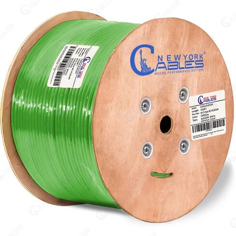 Newyork Cables Cat6a Plenum Cable 1000ft - Certified 100% Solid Pure Copper CAT6 A Ethernet Cable – 23 AWG, 750 MHz, PoE++ - Unshielded Twisted Pair - Cat 6a 10 GB High Speed for Networking & Gaming in Kuwait