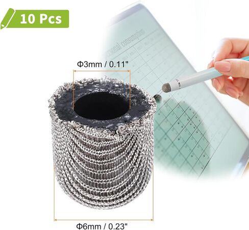MECCANIXITY 10pcs Replacement Fiber Mesh Tips for Stylus Pens 5mm Suitable for Capacitive Touch Screen,High Sensitivity,Soft,No Scratch Screen Pen Tip in Saudi Arabia
