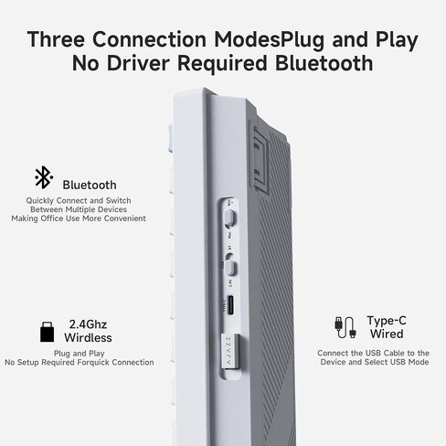 Ajazz AK650 65 ٪ تخطيط لوحة مفاتيح ميكانيكية للألعاب الساخنة ، 0.85 "TFT عرض | مقبض | Wired | Wireless 2.4g | Bluetooth 5.1 | 5000mah بطارية | جنوب مواجهة RGB in Kuwait