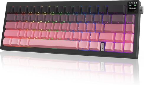 Ajazz AK650 65 ٪ تخطيط لوحة مفاتيح ميكانيكية للألعاب الساخنة ، 0.85 "TFT عرض | مقبض | Wired | Wireless 2.4g | Bluetooth 5.1 | 5000mah بطارية | جنوب مواجهة RGB in Kuwait