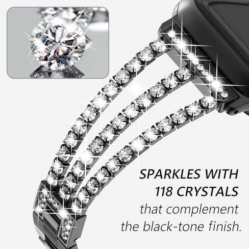 Fullife متوافق مع نطاقات Apple Watch للنساء ، Crystal Diamond Bling Metal Link Bracelet Steel Strap Series Apple Watch Series 10 42mm ، 9/8/7 41mm ، SE2/SE/6/5/4 40 مم IWATCH ، 3/2/1 38 مم (الفضة ) in Kuwait