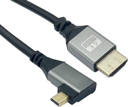 Seadream 4k Coiled Micro HDMI Cable;Left Angled Coiled Spring Micro HDMI to Full HDMI Male to Male Cable - Stretched Length 50cm to 240cm - Supports Ethernet, 3D 4K 1080P(Left Angled) in Kuwait