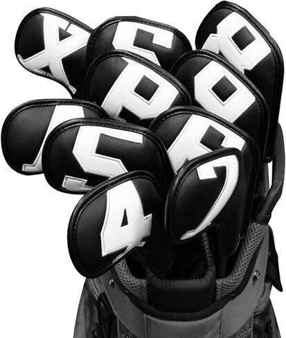 أغطية حديد الجولف Montale 10 قطع، أغطية رأس حديد الجولف، أغطية حديد الجولف الجلدية مجموعة أغطية رأس حديد الجولف الملونة، أغطية رأس نادي الجولف للحديد المخصص وغير المخصص in Kuwait