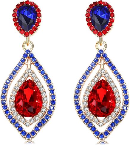 NLCAC Women Pear Shape Crystal Earrings Dangle Teardrop Rhinestone Chandelier Bridal Earring for Wedding in Saudi Arabia