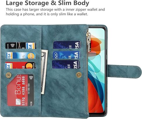 iCoverCase for Motorola Moto G Power 2021 Wallet Case with Card Holder, Kickstand Feature PU Leather Case with Adjustable Crossbody Lanyard Magnetic Clasp Zipper Pocket Flip Cover (Purple) in Kuwait