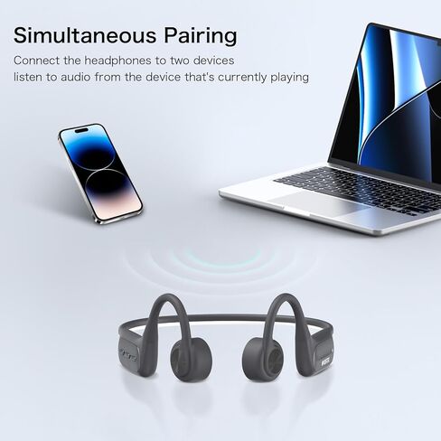 سماعات توصيل العظام ، IP68 مقاومة للماء للسباحة ، تخزين محلي 32 جيجابايت ، بلوتوث 5.3 ، ميكروفون مدمج ، أذال لاسلكية مقاومة للعروع مع تبديل تلقائي سلس بين جهازين ، أزرق in Kuwait