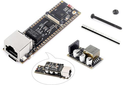 ESP32-S3 ETH Development Board, 10/100Mbps RJ45 Ethernet Port, 240MHz Dual Core Processor, Onboard Type-C Port & TF Card Slot, Support W-Fi&BLEÐ Communication, with POE Module and OV2640 Camera in Kuwait