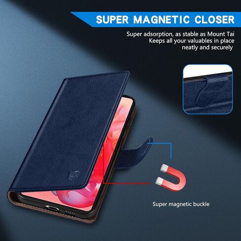 ZZXX for Motorola Moto G Play 2024 Wallet Case with [RFID Blocking] Card Slot Kickstand Magnetic Closure Leather Flip Fold Protective Phone Case for Moto G Play 2024 Case Wallet(Lake Blue-6.5 inch) in Saudi Arabia