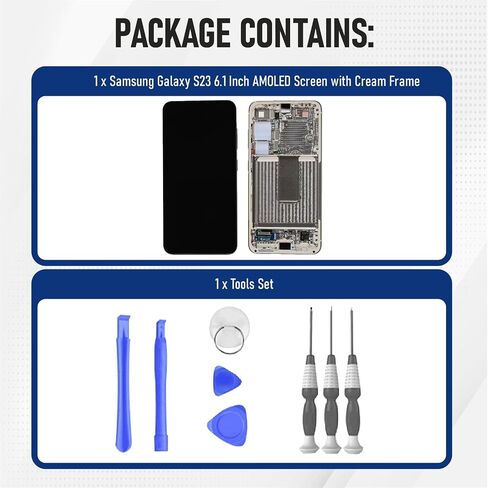[Original Quality] S23 Screen Replacement for Samsung Galaxy S23 6.1" AMOLED Display Touch Digitizer with Lavender Frame – LCD Assembly Replacement in Kuwait