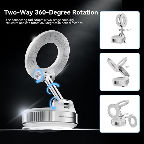 Vacuum Suction Magnetic Phone Holder, Strong Suction Magnetic Car Phone Holder Mount Foldable Phone Stand for iPhone16/15/14/13/12, Mirror/Glass/Screen(Not Charge Phone) in Saudi Arabia
