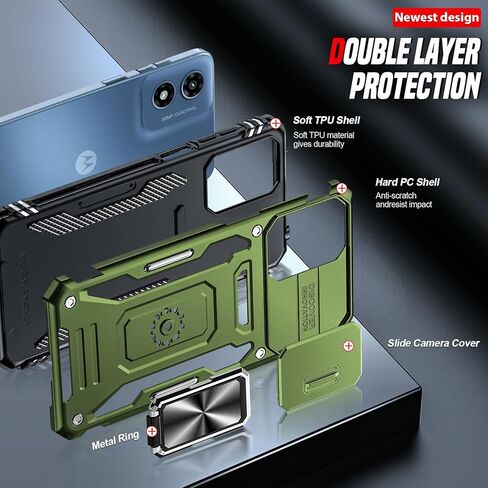 LeYi for Motorola G Play-2024 Case: Moto G Play Case with Magnetic Metal Ring Kickstand & Slide Camera Cover, Heavy Duty Military-Grade Shockproof for Moto G Play 2024 Case, Navy Blue in Kuwait