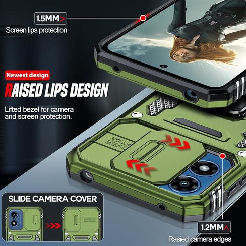 LeYi for Motorola G Play-2024 Case: Moto G Play Case with Magnetic Metal Ring Kickstand & Slide Camera Cover, Heavy Duty Military-Grade Shockproof for Moto G Play 2024 Case, Navy Blue in Kuwait