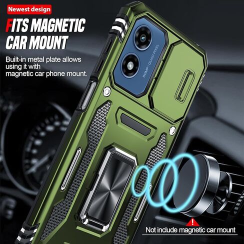 LeYi for Motorola G Play-2024 Case: Moto G Play Case with Magnetic Metal Ring Kickstand & Slide Camera Cover, Heavy Duty Military-Grade Shockproof for Moto G Play 2024 Case, Navy Blue in Kuwait