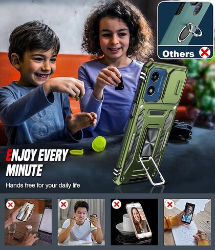 LeYi for Motorola G Play-2024 Case: Moto G Play Case with Magnetic Metal Ring Kickstand & Slide Camera Cover, Heavy Duty Military-Grade Shockproof for Moto G Play 2024 Case, Navy Blue in Kuwait