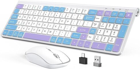 JOYACCESS 2.4GHz Wireless Keyboard Mouse Combo, Ergonomic Wireless Computer Keyboard Compatible with Win 7/8/10, MacBook Pro/Air, Laptop, PC - Black in Kuwait