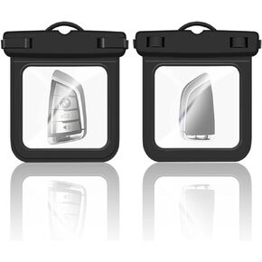 Waterproof Pouch Wallet, 2 Pack Floating Car Key FOB Case with Keychain, IPX8 Small Dry Bags Waterproof Bags for Swimming, Waterproof Pocket Holder for ID Badge Credit Card Money Coins License Water
