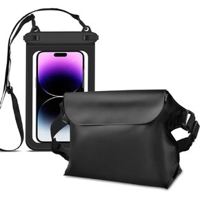 BROTOU Waterproof Phone Pouch,Large Waterproof Bag with Fanny Pack, Dry Bags for Kayak, Waist Pouch Bag for Beach, Boating, Sailing, Swimming and Outdoor Water Sports Compatible for iPhone 14/13 Pro/11 Pro/XR/XS/X/8/7 Galaxy S10 Up to 6.5" in Kuwait