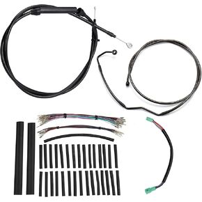MoKitDora Touring Extended Handlebar Cable Kit Brake Line Clutch Cable Electronic Throttle CAN-Bus Wiring Harness for 2008-2013 Harley with ABS 12" Handlebar, Black