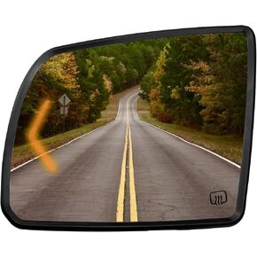 Passenger Side Heated Mirror Glass Fit for Toyota Sequoia Tundra 2008-2017 Replace 87903-0C030, Right Side Rear View Mirror with Mounting Bracket and Turn Signal Lights