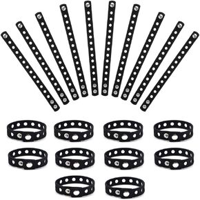 20 PCS Silicone Charm Bracelets for Adult, Adjustable Rubber Bracelets