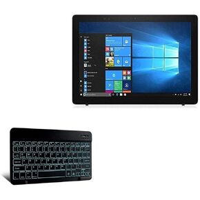 BoxWave Keyboard Compatible with Dell Latitude Tablet PC 5285 (12.3 in) - SlimKeys Bluetooth Keyboard - with Backlight, Portable Keyboard w/Convenient Back Light - Jet Black