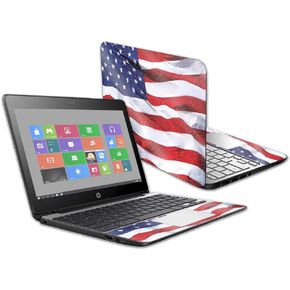MightySkins Glossy Glitter Skin for HP Chromebook 11 G5 11.6" - American Flag | Protective, Durable High-Gloss Glitter Finish | Easy to Apply, Remove, and Change Styles | Made in The USA